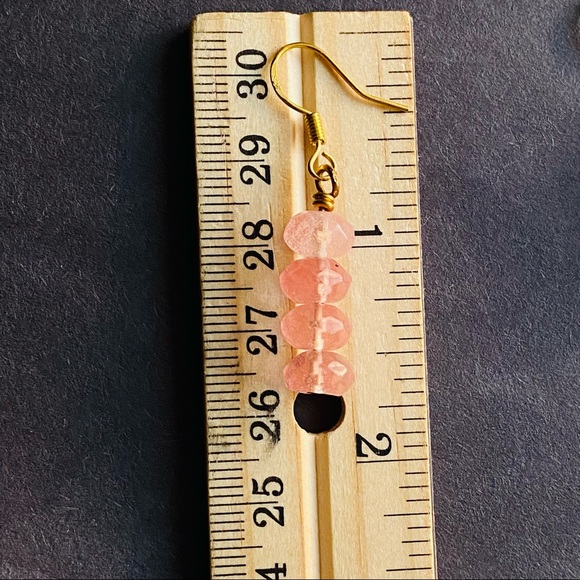 Cherry Quartz Jewelry set Pendant Necklace Dangle Earrings crystal jewelry - Picture 2 of 9